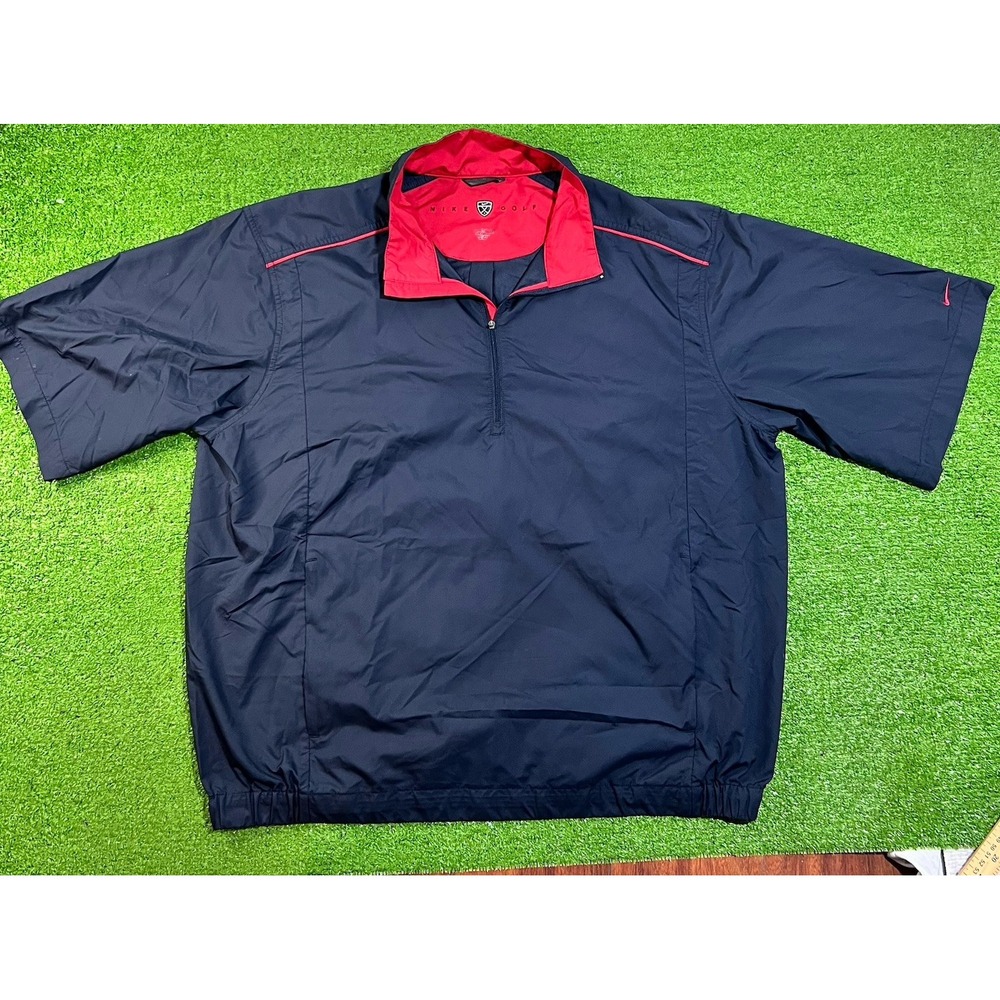 Vintage  Nike Golf shirt XL y2k pullover 1/4 zip Lightweight‎  EUC Sleeve Logo